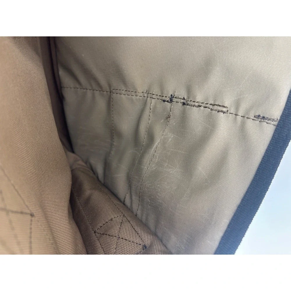 DULUTH TRADING CO Messenger Bag Laptop Khaki Black Canvas Utility Work Tan Brown
